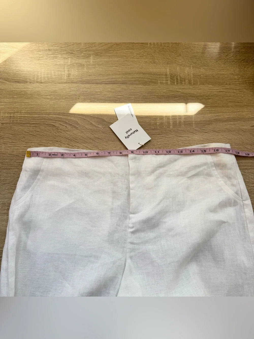 NWT Reformation Vida Linen Low Rise Pants White 10